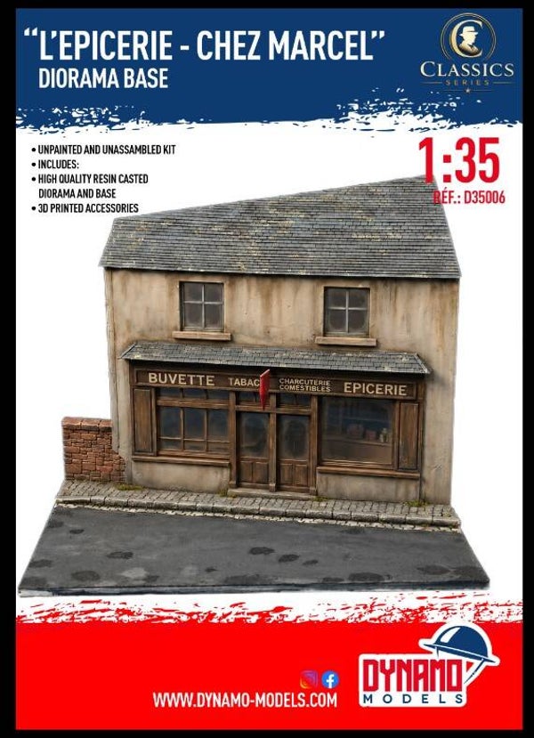 DYNAMO MODELS : REF : DYM-D35006 : 1:35 : DIORAMA BASE : “L’épicerie – Chez Marcel” (WWII)