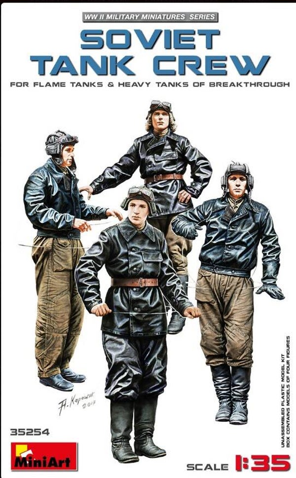 MINIART : REF : MINIART 35254 : 1:35 : SOVIET : Tank Crew (for Flame Tanks & Heavy Tanks of Break) (4 Fig.)