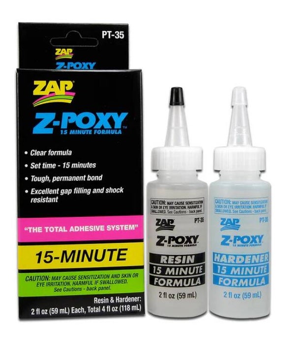 ZAP : REF : ZAPPT35 : EPOXY : ZAP 15 Minute Z-Poxy 4oz (118 ml total)