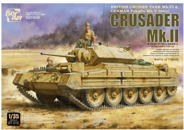 BORDER MODEL : REF : BT 015 : 1/35 : UK : Cruiser Tank Mk.VI & German Pzkpfw.Mk V 746(e) Crusader Mk.II (Captured Version)