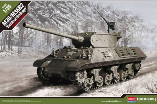 ACADEMY H. M. K. : REF : AC13501 : 1:35 : US : M36 / M36B2 GMC (90 mm Gun Motor Carriage) ("Jackson" / "Slugger") ("Battle of Bulge / Bataille des Ardennes")