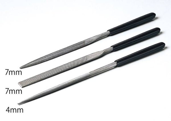 TAMIYA : REF : 74046 : TOOL / OUTILLAGE : File Set (Medium Double-Cut) / Jeu de Limes (Taille Croisée Moyenne)