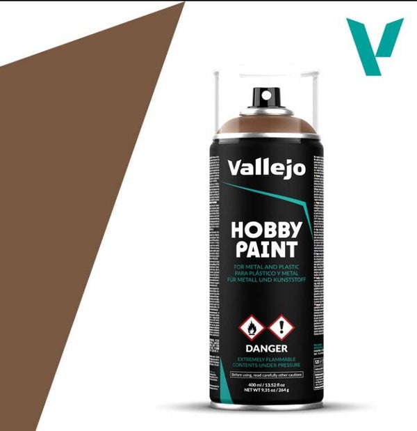 VALLEJO : REF : 28019 : HOBBY PAINT SERIE (COLORED PRIMER SPRAY) : Beasty Brown (400 ml)