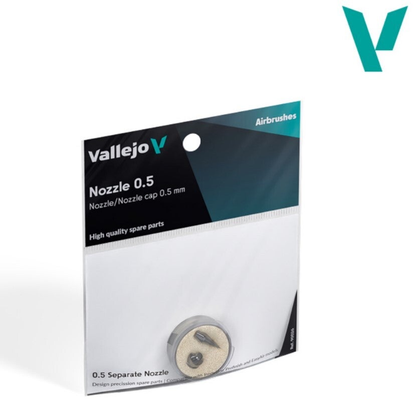 VALLEJO : REF : 90026 : AIRBRUSH ACCESSORY : Replacement Nozzle / Nozzle Cap 0.5 / Embout / Bouchon d'Embout de Rechange 0.5 (FOR VAL REF : 90001, 90002 & 90003)