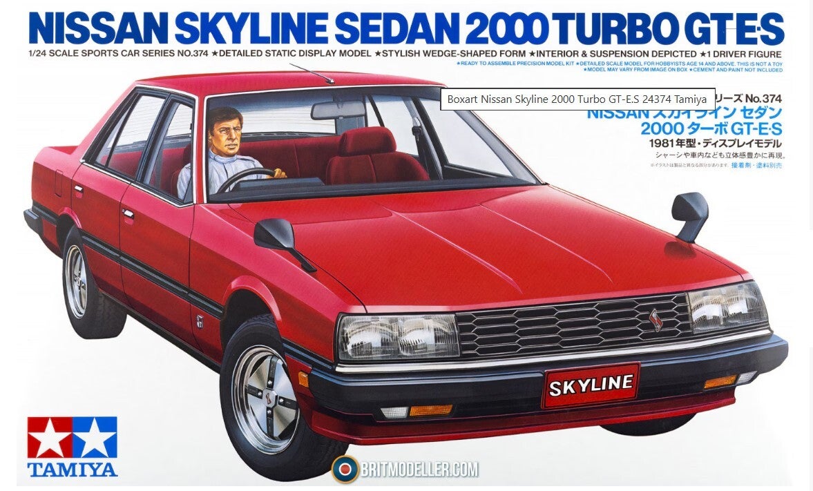 TAMIYA : REF : 24374 : 1:24 : JAPAN : NISSAN : Skyline Sedan 2000 Turbo GT-E.S (1981-1985)