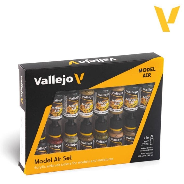 VALLEJO : REF : 71208 : MODEL AIR COLOR SERIE (AIRBRUSHING) : German WWII Europe & Africa : (16) (BOX SET / COFFRET)
