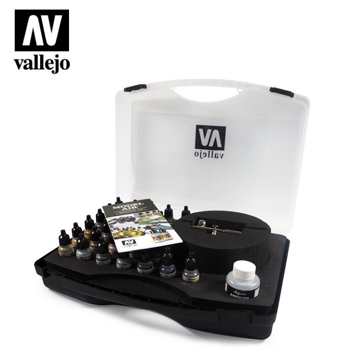VALLEJO : REF : VAL71172 : MODEL AIR COLOR SERIE (AIRBRUSHING) : BASIC COLORS (VALISE DE) : 29 X 17 ml + AIRBRUSH