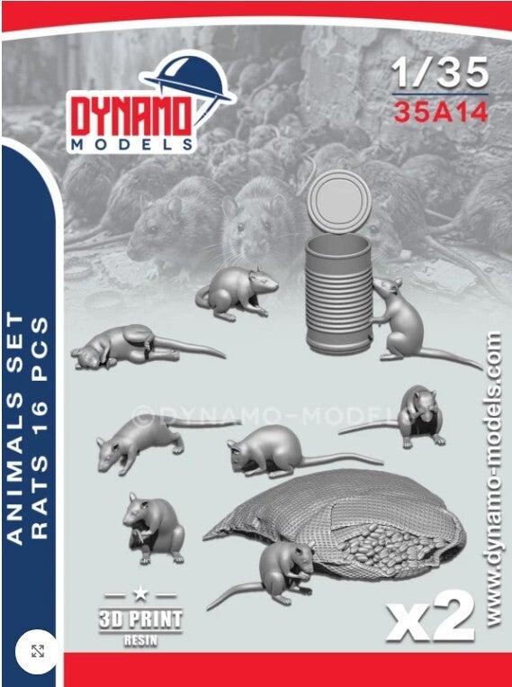 DYNAMO MODELS : REF : DYM-A35A14 : 1:35 : Animals Serie (Rats Fig. 16)