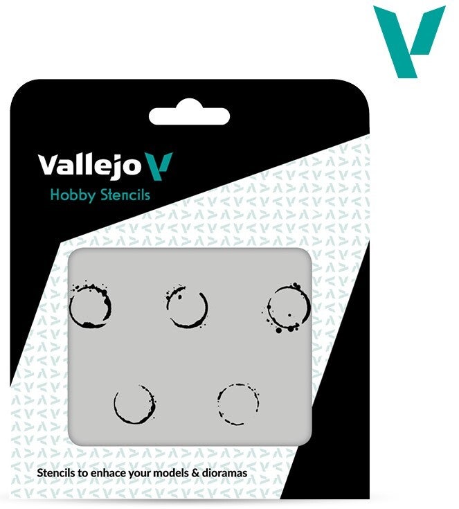 VALLEJO : REF : ST-AFV002 : 1:35 : FOR DIORAMA : STENCIL / POCHOIR : Drum Oil Markings