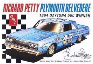AMT : REF : AMT 989 : 1:25 : US : PLYMOUTH (CHRYSLER) : Plymouth Belveder (Richard Petty : Daytona 500 Winner) (1964)