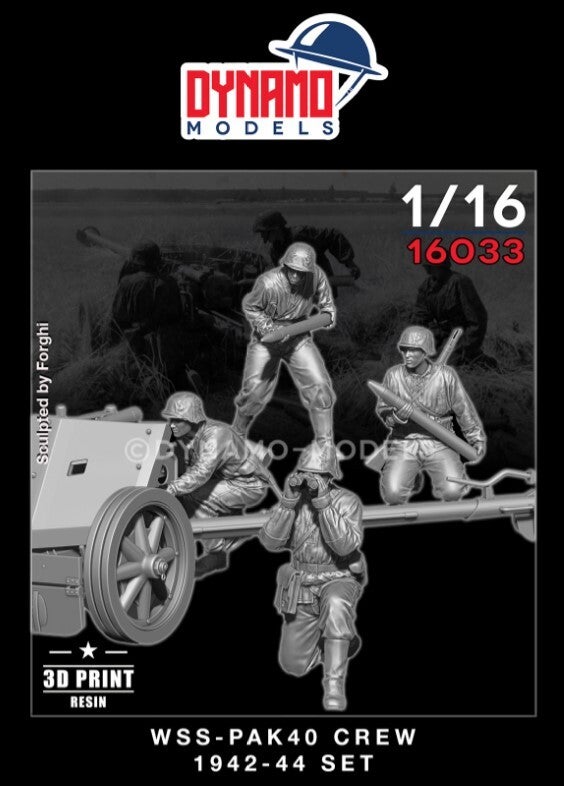 DYNAMO MODELS : REF : DYM-16033 : 1/16 ! FIG : German WSS PAK40 Crew (1942-44) Crew Set (WWII) (4 Fig.)
