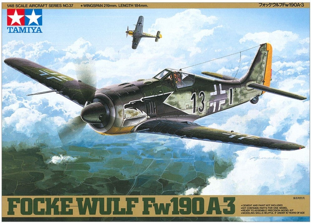 TAMIYA : REF : 61037 : 1:48 : AIRCRAFT SERIES KIT : German FOCKE-WULF Fw190 A-3
