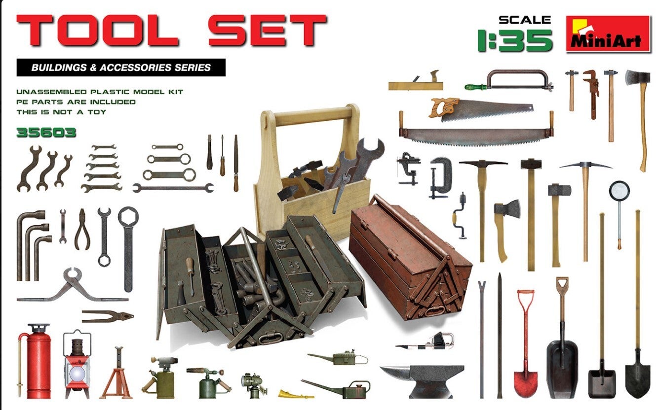 MINIART : REF : MINIART 35603 : 1:35 : ACCESSORIES : TOOL SET N 1