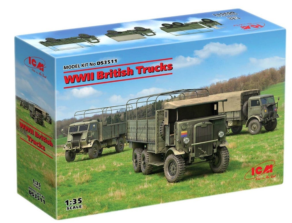 ICM : REF : DS 3511 : 1:35 : VEHICLE SET : UK : WWII British Trucks (W.O.T. 6 & 8, Leyland RGS) (3)