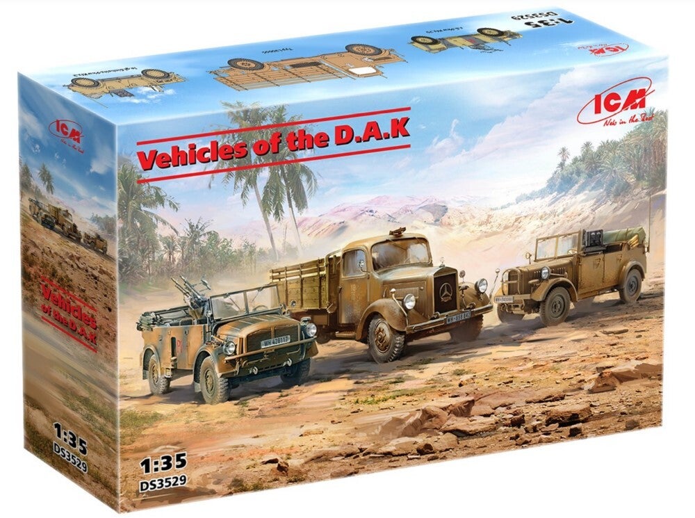 ICM : REF : DS 3529 : 1:35 : VEHICLE SET : German WWII "Deutsches Afrikakorps Vehicles" (D.A.K) (3)