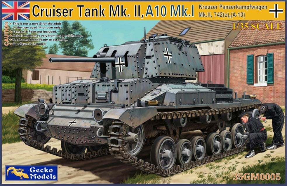 GECKO MODELS : REF : 35GM0005 : 1:35 : UK (Under German Flag) : German Kreuzer Panzerkampfwagen Mk. II Sd.Kfz. 742(e) A10 (Under German Flag)