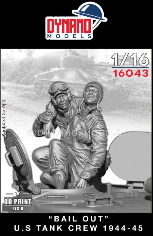DYNAMO MODELS : REF : DYM-16043 : 1/16 ! FIG : US : Tank Crew 1944-45 “Bail Out” (2 Fig.) (WWII)
