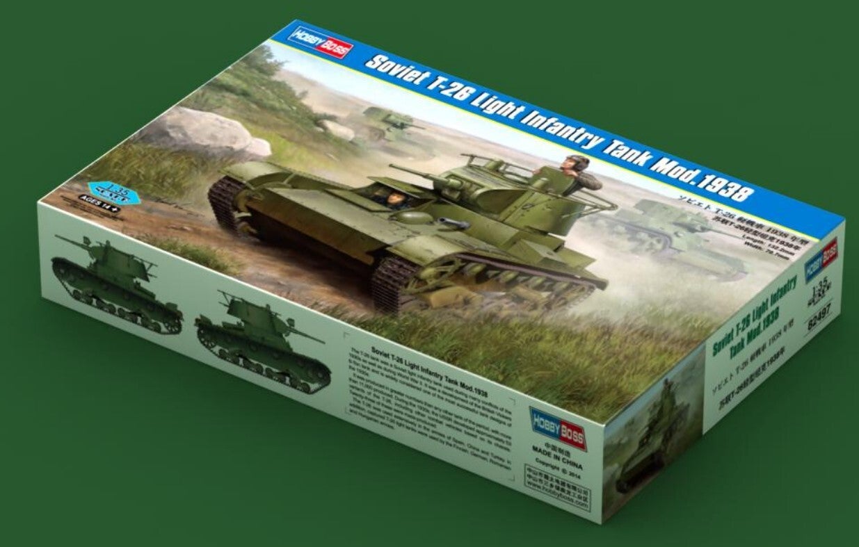 HOBBY BOSS : REF : 82497 : 1:35 : SOVIET : T-26 (Light Infantry Tank) (Model 1938)