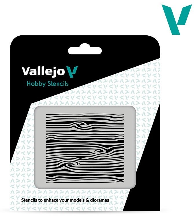 VALLEJO : REF : ST-TX007 : 1:35 : FOR DIORAMA : STENCIL / POCHOIR : Wood texture N 2