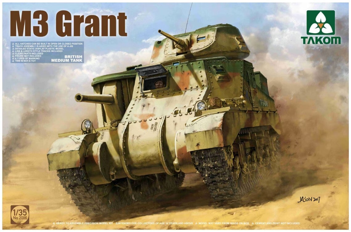 TAKOM : REF : 2086 : 1/35 : US : Medium Tank M3 Grant (Under British Flag)