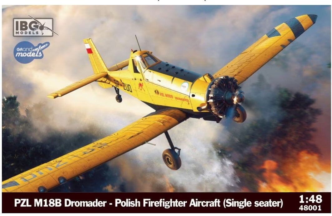 IBG MODELS : REF : 48001 : 1:48 : AIRCRAFT KIT : Poland : PZL M18B Dromader (Polish Firefighter Aircraft)