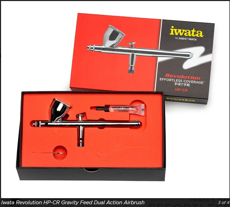 IWATA (ANEST) : REF : R4500 : AIRBRUSH / AEROGRAPHE : IWATA REVOLUTION HP-CR Gravity Feed Dual Action Airbrush (0.5 mm)