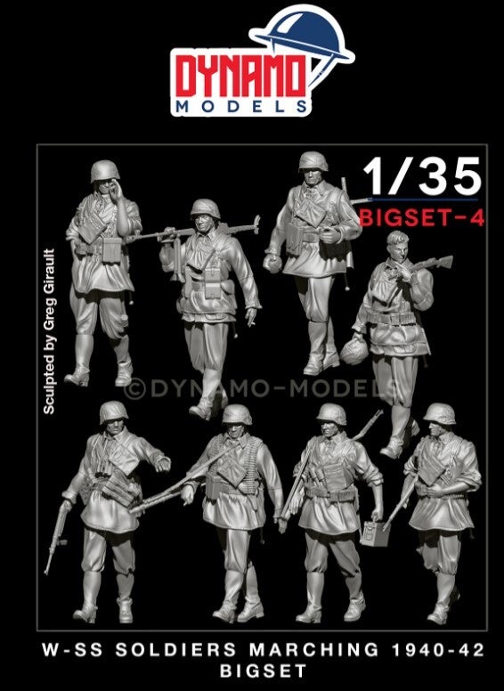DYNAMO MODELS : REF : DYM-BIGSET4 : 1:35 : FIG : BIG SET SERIE : German : German WSS Soldiers 1940-42 Marching Full Set (8 Fig.)