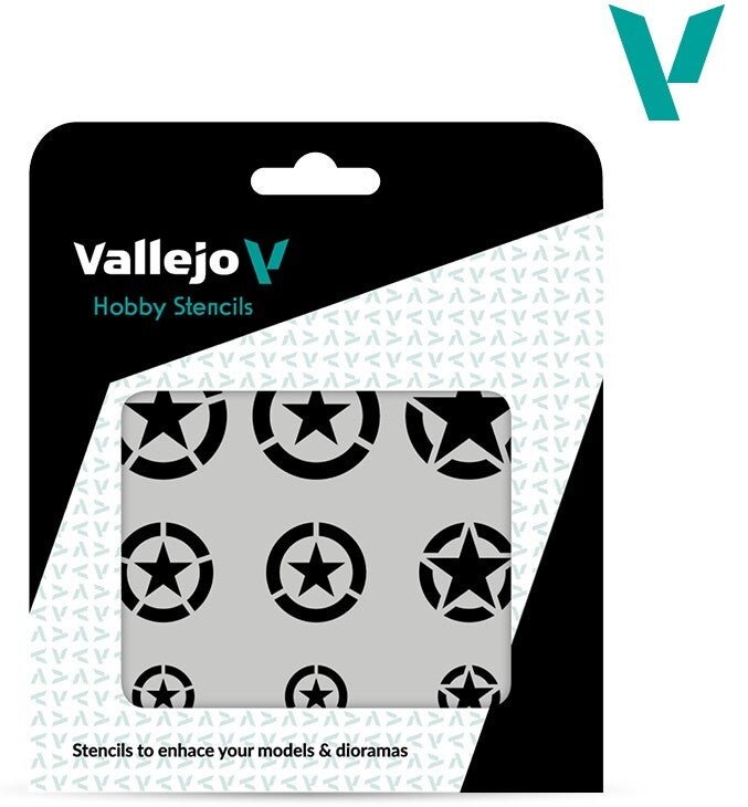 VALLEJO : REF : ST-AIR004 : Various Scales : FOR DIORAMA : STENCIL / POCHOIR : USAF Markings