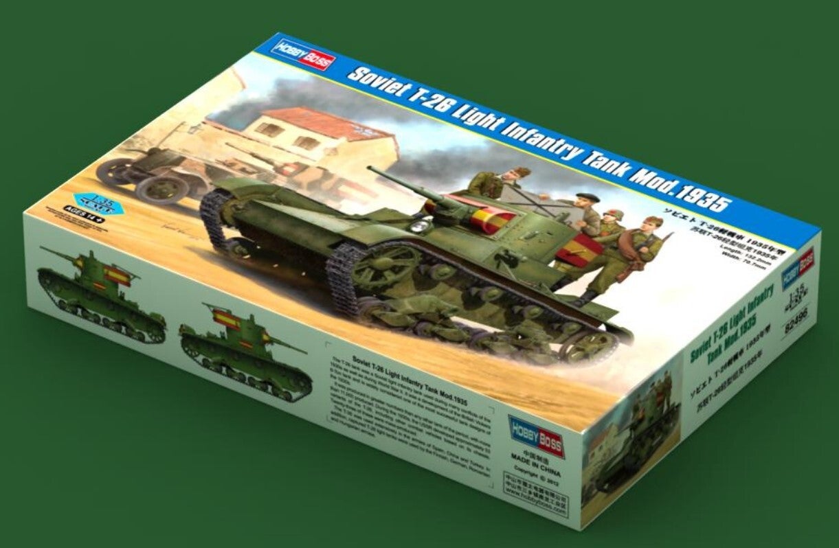HOBBY BOSS : REF : 82496 : 1:35 : SOVIET : T-26 (Light Infantry Tank) (Model 1935)