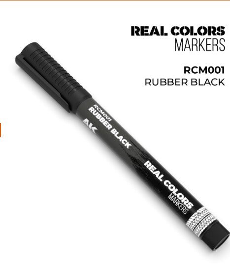 AK INTERACTIVE : REF : RCM001 : RC (REAL COLOR) MARKER SERIE : RUBBER BLACK (Caoutchouc Noir)