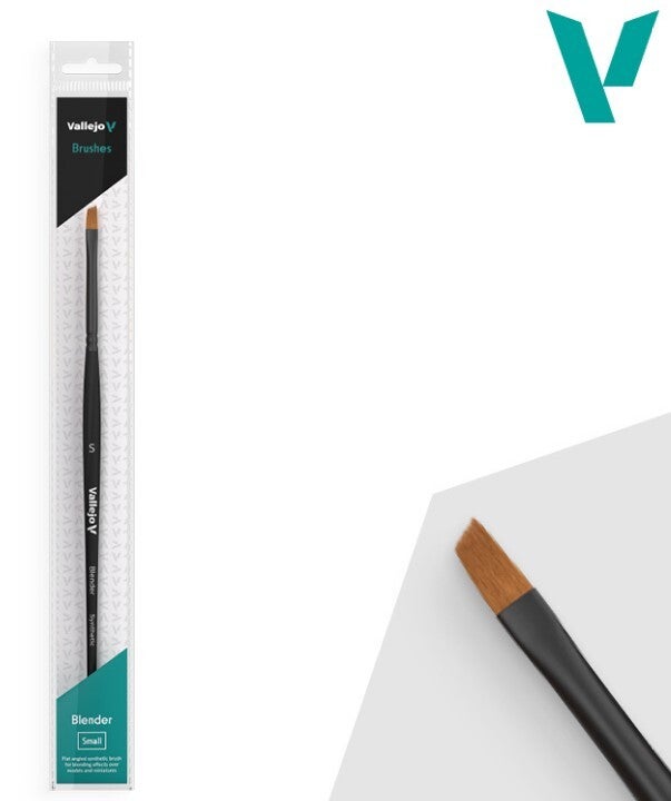 VALLEJO : BRUSH : REF : B05001 : BLENDER SERIE : Flat Angled Synthetic Brush (SMALL)
