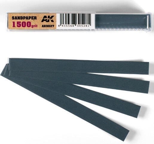 AK INTERACTIVE : REF : AK9027 : TOOL / OUTILLAGE : Dry Sandpaper 1500 grit / Papier de Verre Sec Grain 1500 (50 units)