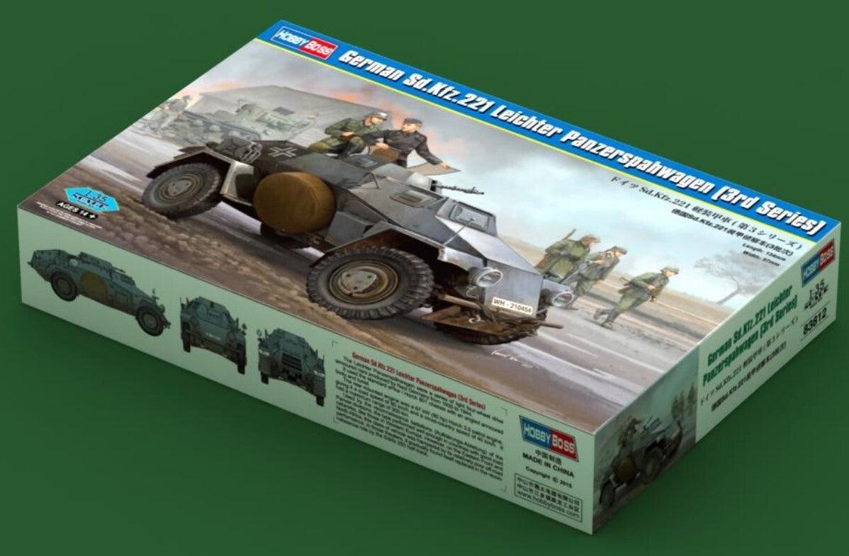 HOBBY BOSS : REF : 83812 : 1:35 : German Sd.Kfz. 221 Leichter Panzerspahwagen (3rd Series) (Véhicule de Reconnaissance Léger)