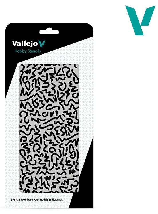 VALLEJO : REF : ST-CAM001 : 1:32 : FOR DIORAMA : STENCIL / POCHOIR : Luftwaffe WWII Shingles Camo