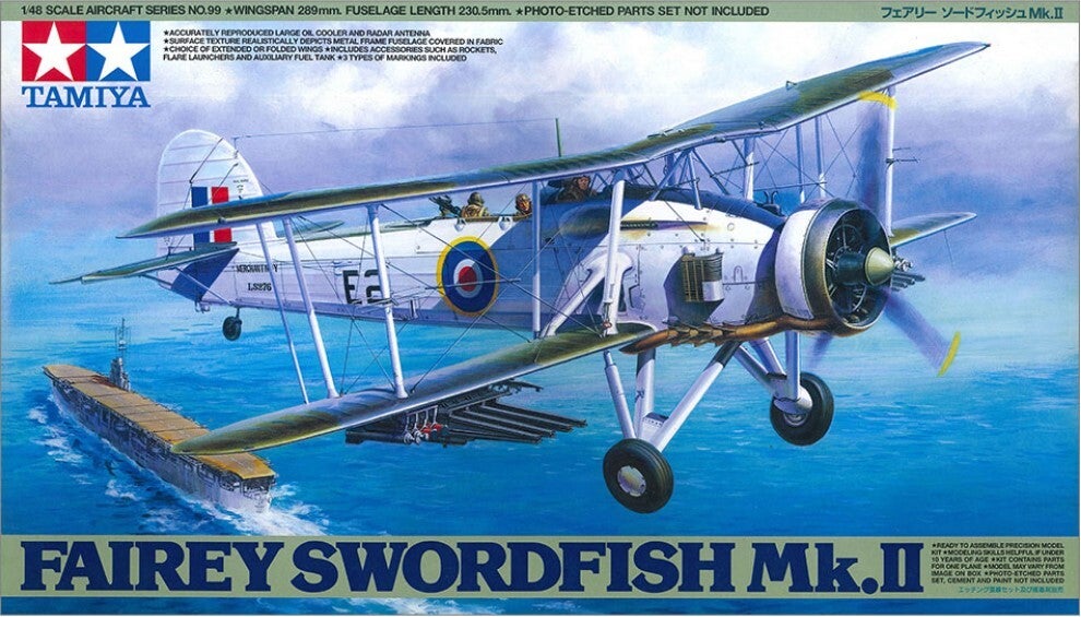 TAMIYA : REF : 61099 : 1:48 : AIRCRAFT SERIES KIT : UK (RAF) : FAIREY : SWORDFISH MK.II