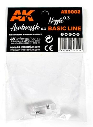 AK INTERACTIVE : REF : AK9002 : AIRBRUSH ACCESSORY / ACCESSOIRE AEROGRAPHE : 0.3 NOZZLE FOR AK AIRBRUSH