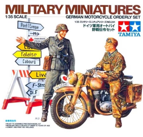 TAMIYA : REF : 35241 : 1:35 : German : DKW : Motorcycle Orderly Set (Model :  NZ 350)