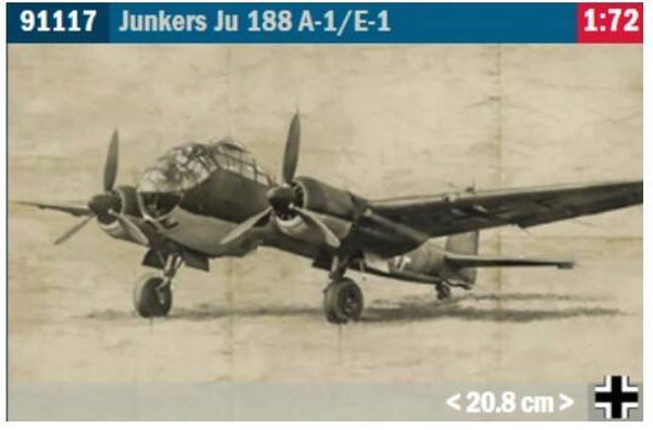 ITALERI : REF : 91117 : 1:72 : German JUNKERS : JU 188 A-1/E-1