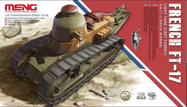 MENG MODEL : REF : T-008 : 1:35 : FRANCE : RENAULT : Light Tank (Cast Turret)