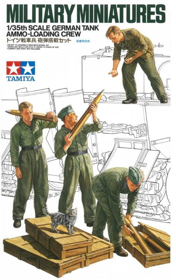 TAMIYA : REF : 35188 : 1:35 : German : Tank Ammo-Loading Crew (4 Fig + 1 Cat)