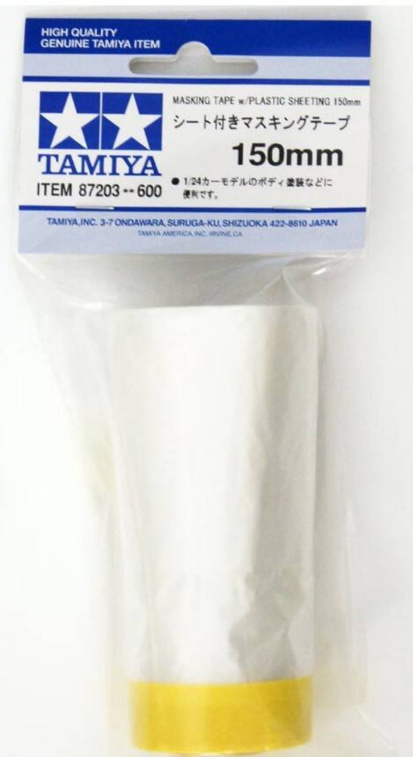 TAMIYA : REF : 87203 : TOOL / OUTILLAGE : Masking Tape with Plastic Sheeting / Ruban de Masquage avec Film Plastique (150 MM)