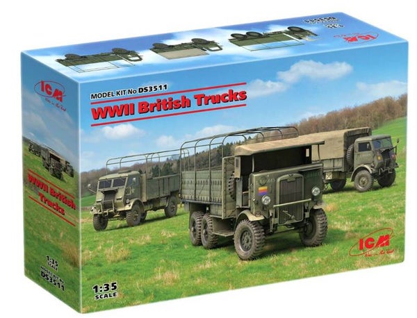 ICM : REF : DS 3511 : 1:35 : VEHICLE SET : UK : WWII British Trucks (W.O.T. 6 & 8, Leyland RGS) (3)