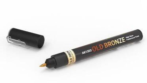 AK INTERACTIVE : REF : AK1303 : METALLIC MARKERS SERIE (LIQUID) : METALLIC MARKER – OLD BRONZE (VIEUX BRONZE)
