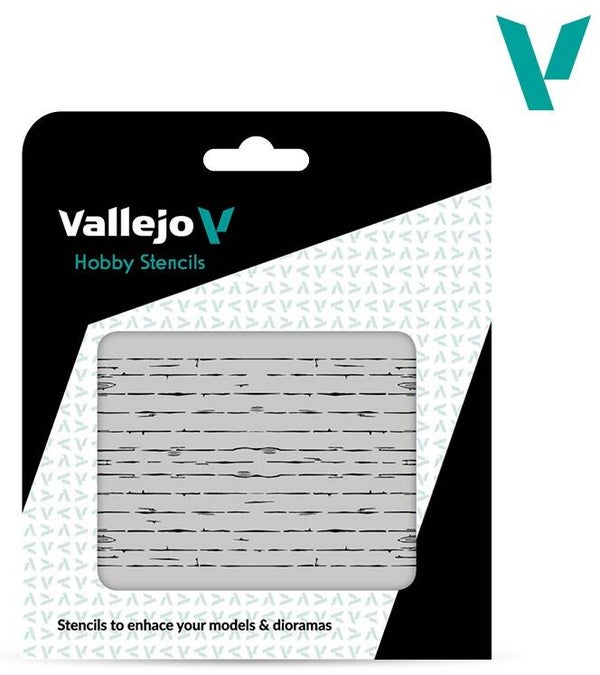 VALLEJO : REF : ST-TX006 : 1:35 : FOR DIORAMA : STENCIL / POCHOIR : Wood texture N 1