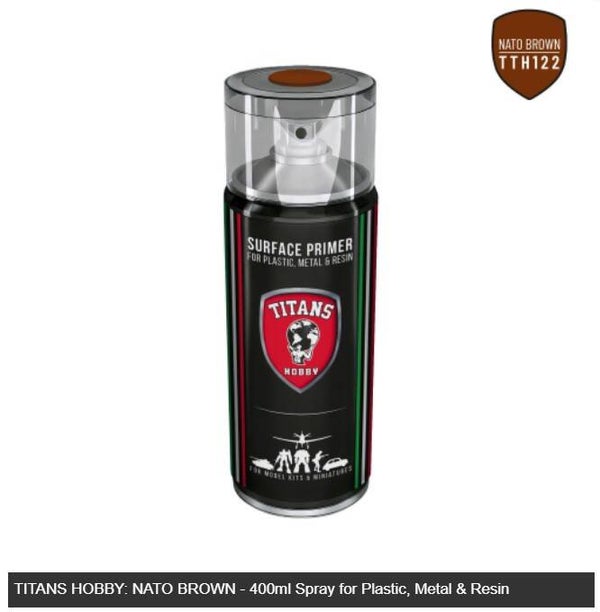 AMMO BY MIG J. : REF : TTH122 : PRIMER / APPRET (SPRAY) : TITANS HOBBY NATO BROWN MATT (Brun Otan Mat)  (400 ml)
