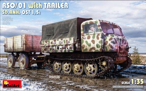 MINIART : REF : MINIART 53005 : 1:35 : German RSO/01 (Raupenschlepper Ost) (With Trailer SD.ANH. OST 1,5t)
