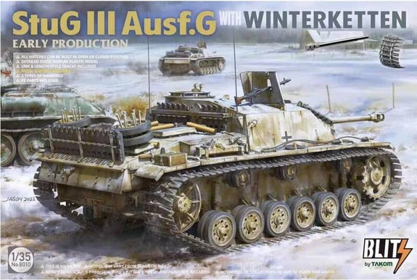 TAKOM : REF : 8010 : 1:35 : German : StuG III Ausf.G with Winterketten (Early Production) (BLITZ SERIE)