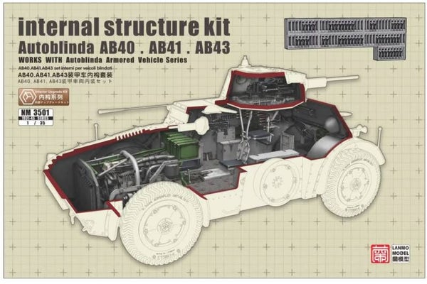 LANMO MODEL : REF : NM3501 : 1/35 : Internal Structure Kit for Autoblinda AB40. AB41. AB43