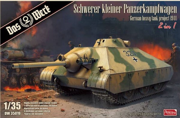 DAS WERK : REF : DW35019 : 1:35 : German Schwerer Kleiner Panzerkampfwagen (Heavy Tank Project 1944) (2 in 1)