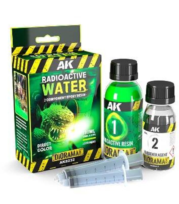 AK INTERACTIVE : REF : AK8232 : FOR DIORAMA : PASTES & TEXTURES :  RESIN RADIOACTIVE WATER COMPONENTS EPOXY RESIN (180 ML)